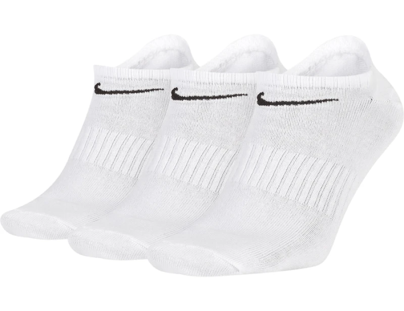 Image of Nike 3 Pack No Show Socks Mens White/Black male 11-14 (XL)