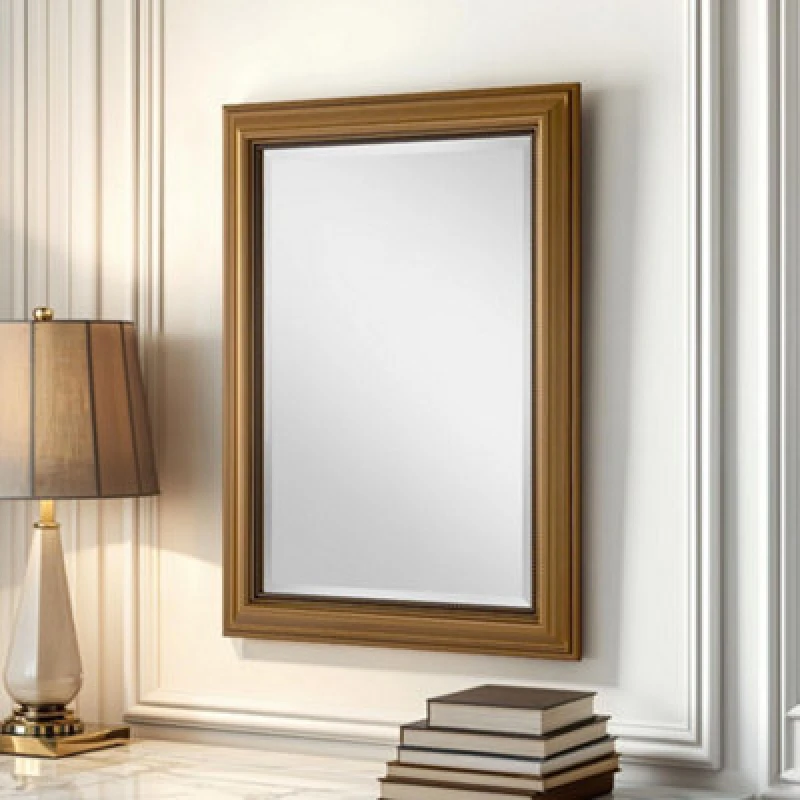 Image of Yearn Mirrors Yearn Mirrors Classic Gold Beaded Mirror 131x108cm Gold One Size Unisex 0716053065322