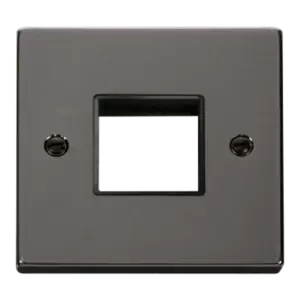 Image of Click Scolmore MiniGrid Twin Switch Plate 1 Gang Aperture Black Nickel - VPBN402BK