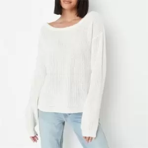 image of Missguided Recycled Tall Off Shoulder Jumper - White