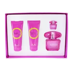 image of VersaceBright Crystal Absolu Coffret: Eau de Parfum 90ml + Body Lotion 100ml +Eau De Parfum 5ml + Shower Gel 100ml 4pcs