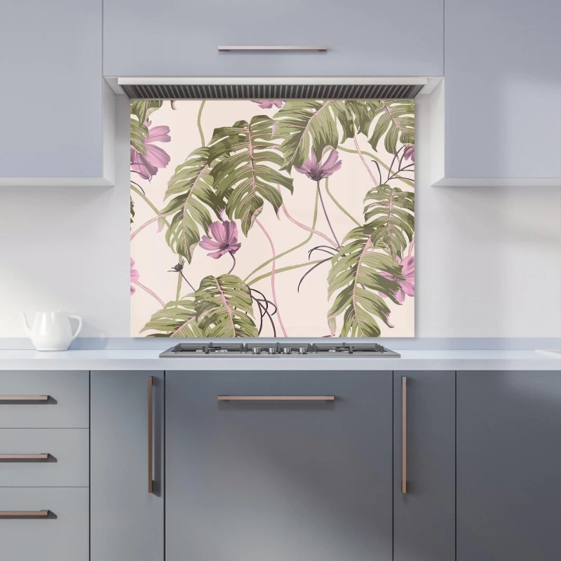 Image of Warren Reed - Designer Pink Cosmos Flowers Kitchen Splashback Size: 600mm x 750mm Pink Unisex 600mm x 750mm