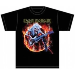 image of Iron Maiden Fear Live Flames Mens T Shirt: Medium