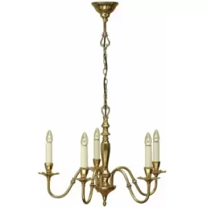 image of Luxury Hanging Ceiling Pendant Light Traditional 5 Lamp Solid Brass Chandelier