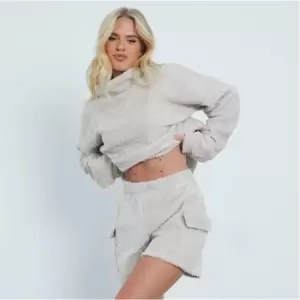 Image of I Saw It First Borg Side Pocket Shorts - Brown