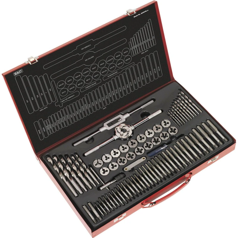 Image of Loops 76pc Metric Tap & Split Die Set M3 to M12 - PREMIUM Bar & Socket Threading Tool Multi