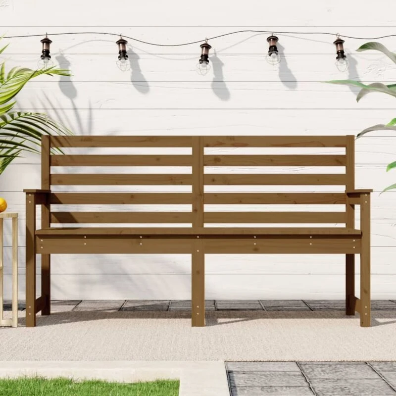 Image of VIDAXL Garden Bench Honey Brown 159.5x48x91.5cm Solid Wood Pine Vidaxl 8720845691875