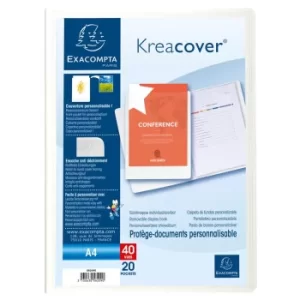 image of Kreacover Display Book PP A4, 20 Pkts, White, Pack of 20