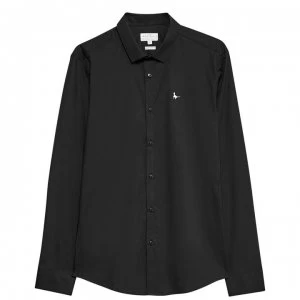 image of Jack Wills Hinton Stretch Skinny Fit Shirt - Black