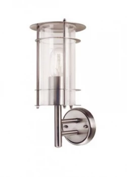 image of 1 Light Outdoor Wall Lantern Light Stainless Steel IP43, E27