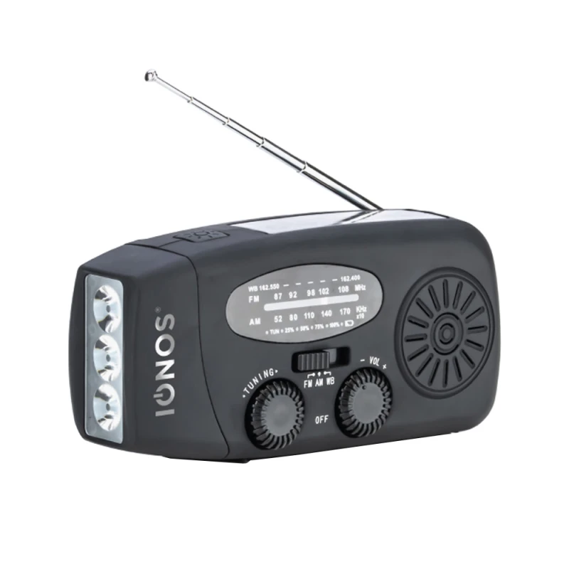 Image of IONOS Almere Emergency Wind Up and Solar Powered Radio
