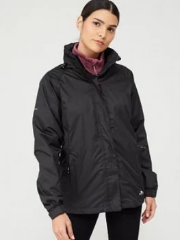 image of Regatta Leera IV Waterproof Jacket - Black/Silver , Black/Silver, Size 16, Women