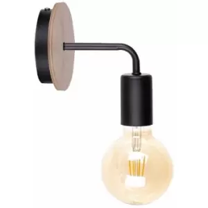 image of Keter Nixon Wall Lamp Wood, Black, 16cm, 1x E27