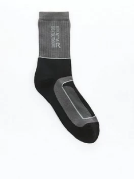 image of Regatta Samaris 2 Season Socks - Black/Grey, Size 6-8, Men