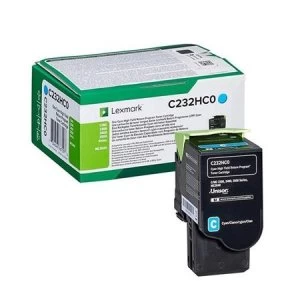 Lexmark C232HC0 Cyan Laser Toner Ink Cartridge