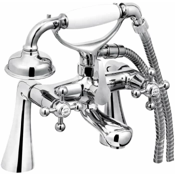 Image of Regency Bath Shower Mixer Tap with Tall Pillars - Chrome Plated - Bristan