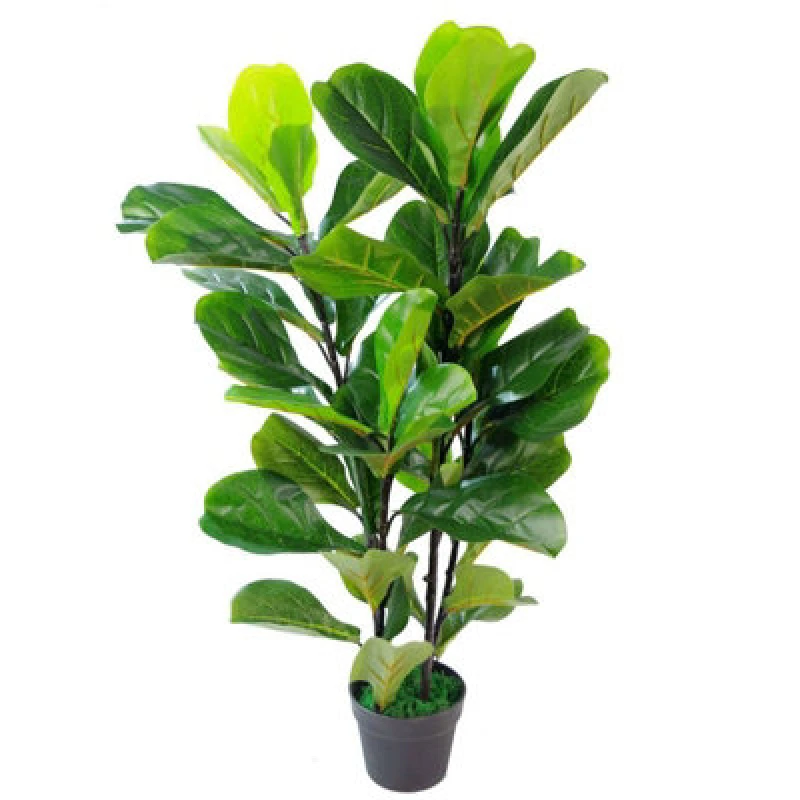 Image of Leaf 90cm Leaf Design UK Artificial Realistic Plant Fiddle Fig Tree Green