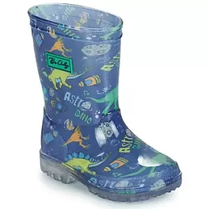 Image of Be Only DINO FLASH boys's Childrens Wellington Boots in Blue toddler,6 toddler,7 toddler,8 toddler,9 toddler,10 kid,11 kid,11.5 kid,12 kid,13 kid