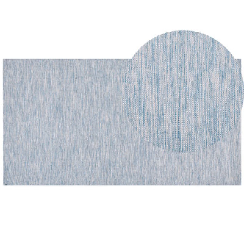 Image of Beliani Rug Derince Light Blue 80 X 150 Cm Cotton