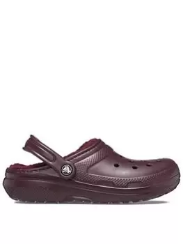 image of Crocs Classic Lined Clogs - Dark Cherry, Red, Size 5, Women