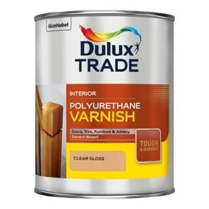 Image of Dulux Trade Polyurethane Varnish Clear Gloss 1L