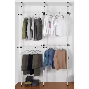 Image of Telescopic Wardrobe Organiser with Adjustable Hanging Rails