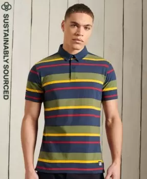 image of Superdry Organic Cotton Cali Stripe Polo Shirt