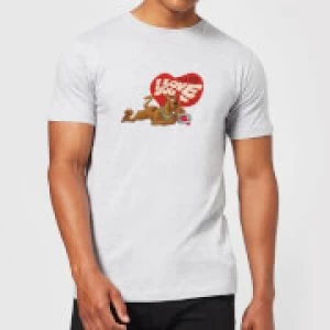 Image of Scooby Doo It's No Mystery I Love You Mens T-Shirt - Grey - 3XL