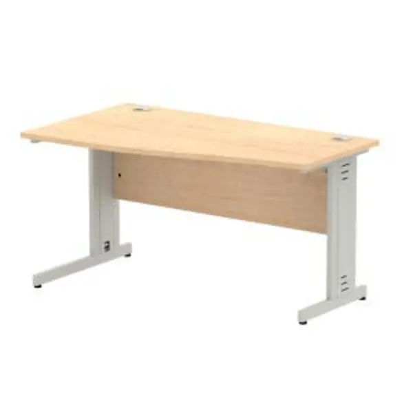 Image of Impulse 1400600 Left Hand Silver Cable Managed Leg Wave Desk Maple DYNMI003056