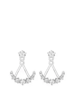 image of Jon Richard Rhodium Plated Two Part Celestial Earrings