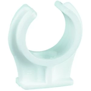 Image of Wickes White Plastic Pipe Clips - 15mm Pack of 20