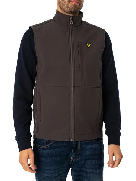 Image of Lyle & Scott Softshell Gilet Gunmetal L