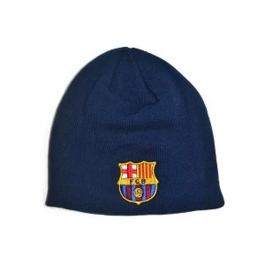 Image of FC Barcelona Knitted Beanie Hat Navy