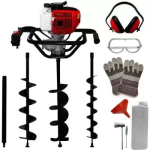 Image of T-mech - Earth Auger Fence Post Hole Borer Ground 52cc Petrol Spiral - Black