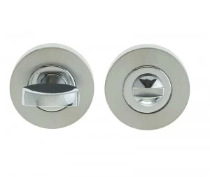 image of LocksOnline Circular Framed Tab Bathroom Door Lock Set 38mm diameter