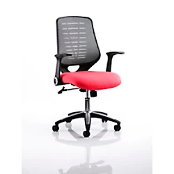 Image of Dynamic Tilt & Lock Task Operator Chair Folding Arms Relay Silver Back, Bergamot Cherry Seat Without Headrest Medium Back