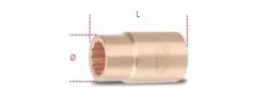 image of Beta Tools 921BA-AS 1 1/2" Dr Sparkproof Bi-Hex Socket 1" 009210975