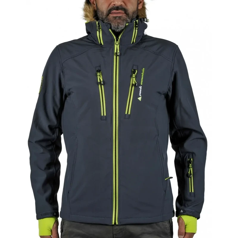 Image of Peak Mountain Softshell jacket with fake fur Peak Mountain Casada Gris Male 2XL CASADA/KS-GRIS