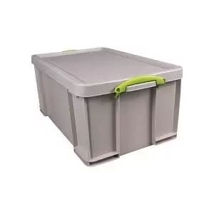 image of Really Useful 64L Stacking Box Recycled Grey 64RDGCB RUP65853