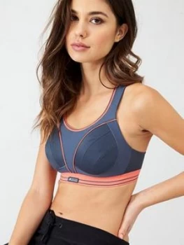 Image of Shock Absorber Ultimate Run Bra, Grey/Coral, Size 38D, Women