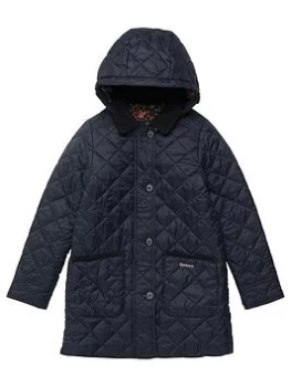 image of Barbour Girls Lovell Quilt Coat - Navy, Size 10-11 Years, Women