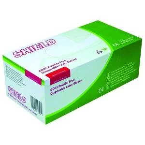 image of Shield Powder-Free Natural Large Latex Gloves Pack of 100 GD05