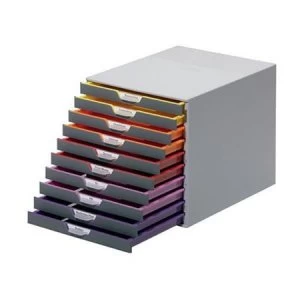 Image of Durable Varicolor Drawer Box with 10 Colourful Drawers