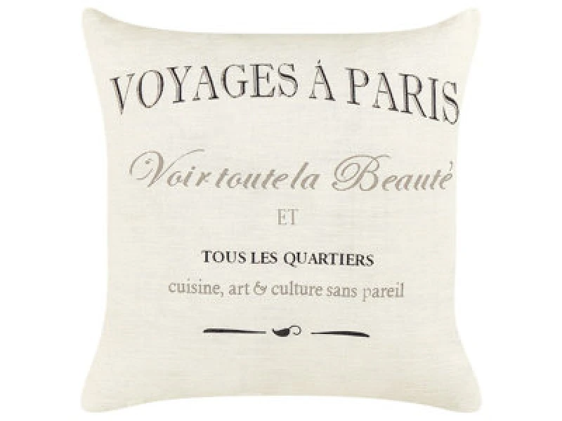 Image of Beliani Set Of 2 Decorative Cushions Mindala Linen 50 X 50 Cm Off-White Text