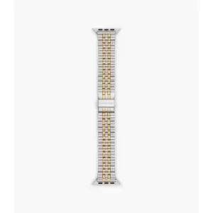 image of Michael Kors Mens Two-Tone Stainless Steel Band For Apple Watch, 42Mm/44Mm/45Mm - Gold / Silver