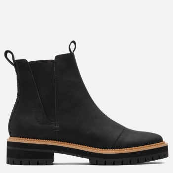 Image of TOMS Womens Dakota Water Resistant Leather Chelsea Boots - Black - UK 8