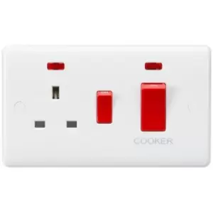 Image of MLA Knightsbridge Curved Edge 45A DP Switch And 13A Socket W/Neons - CU8333N