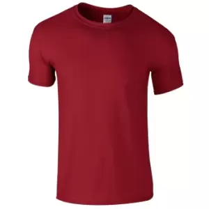 image of Gildan Mens Short Sleeve Soft-Style T-Shirt (S) (Cardinal)