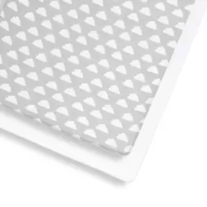 Image of Cot & Cot Bed 2 Pack Fitted Sheet - Cloud Nine