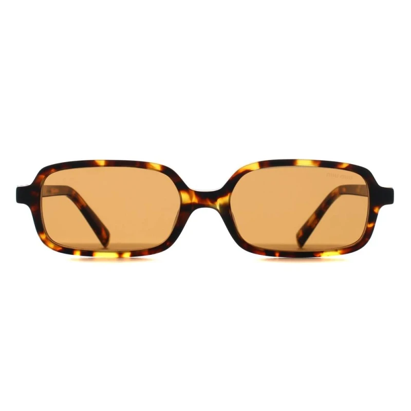 Image of Miu Miu Miu Miu Women Rectangle Honey Havana Brown MU11ZS Brown One Size Female 8056262145722